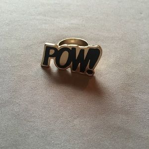 POW! Ring Gold with Black Lettering Forever 21